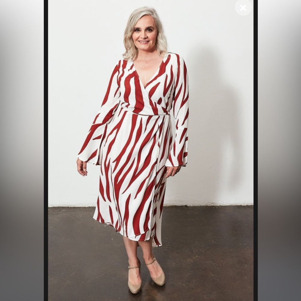 Charli zebra wrap dress US 10
